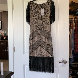 Unique vintage flapper blush and black S/4 NWT